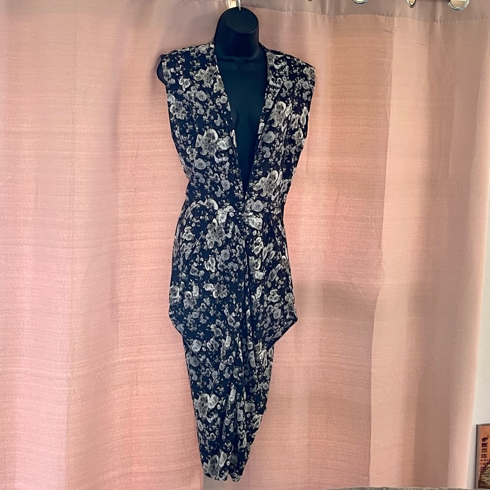 Zero + Maria Cornejo Navy Print Dress